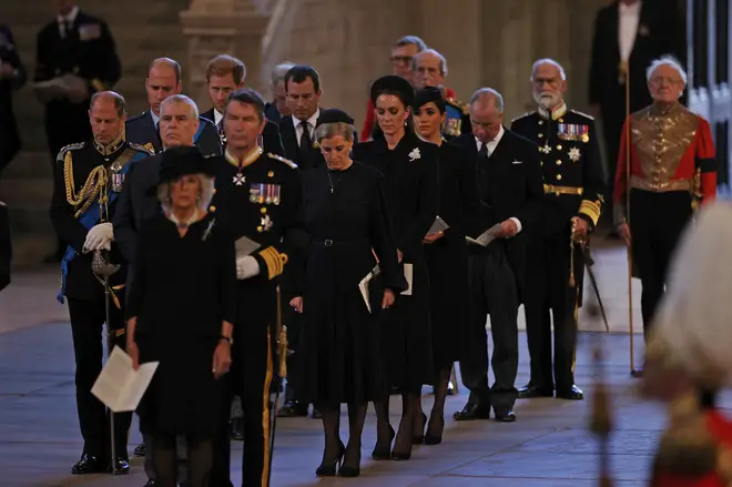Royals gather in Westminster Hall as the Queen begins lying-in-state