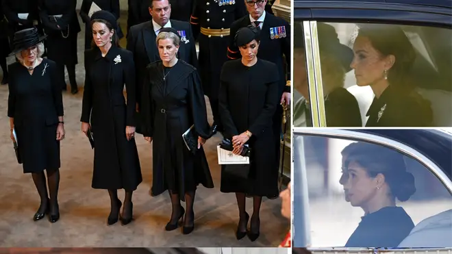 Camilla, Kate, Sophie and Meghan in Westminster Hall