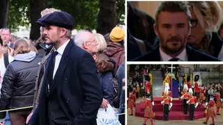 Beckham appeared emotional at the Queen's lying-in-state