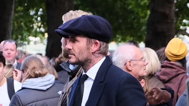David Beckham was spotted among the mourners