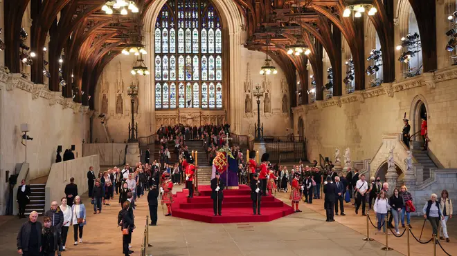 Thousands of mourners pay their respects to the late Queen in Westminster Hall.