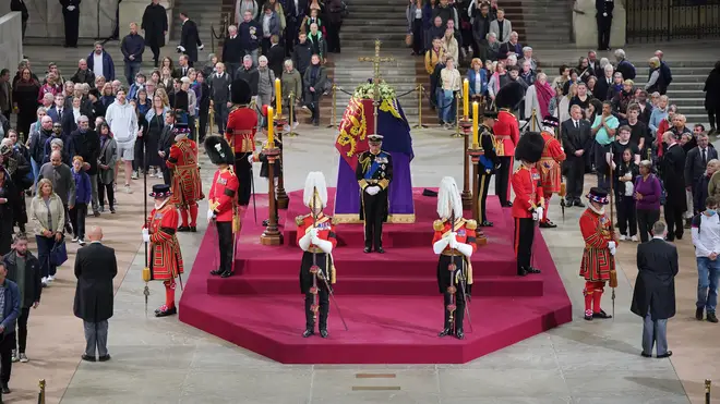 King Charles stood vigil over the Queen's coffin