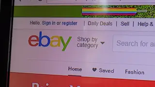 Close-up of eBay UK website