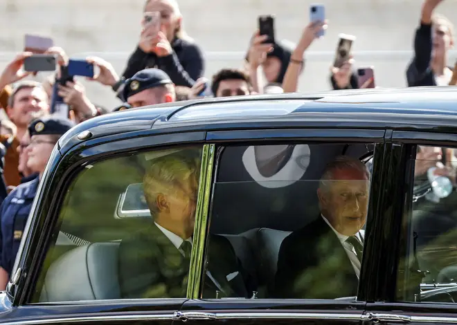 Charles arriving at Buckingham Palace this morning