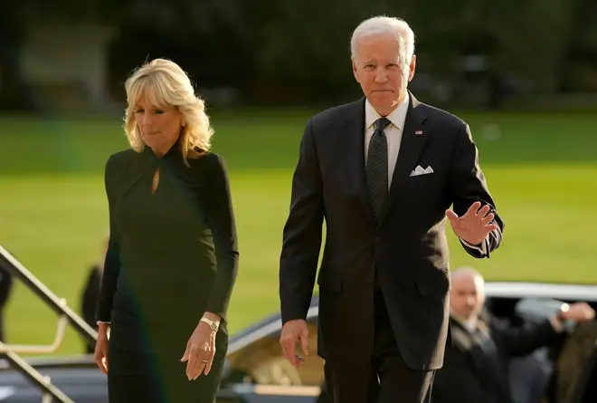 President Joe Biden and First Lady Jill arrive at Buckingham Palace
