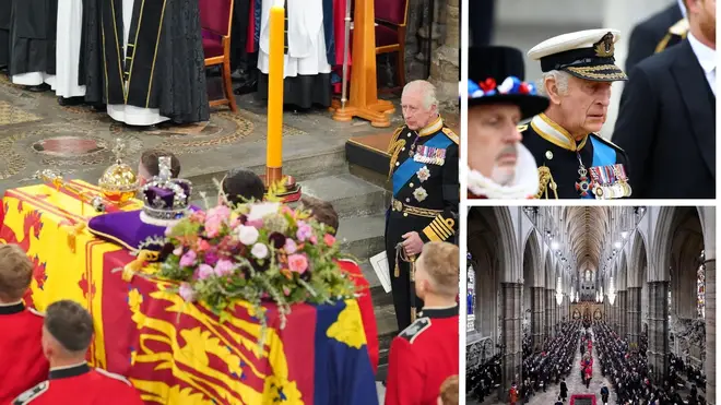 King Charles led the nation in mourning today for Queen Elizabeth's funeral