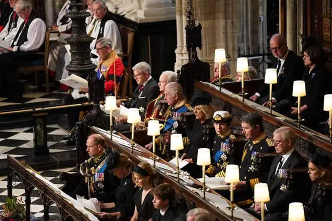 Royals listen to the service in Windsor