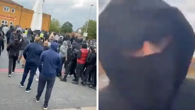 A violent group gathered outside a Hindu Temple in Smethwick