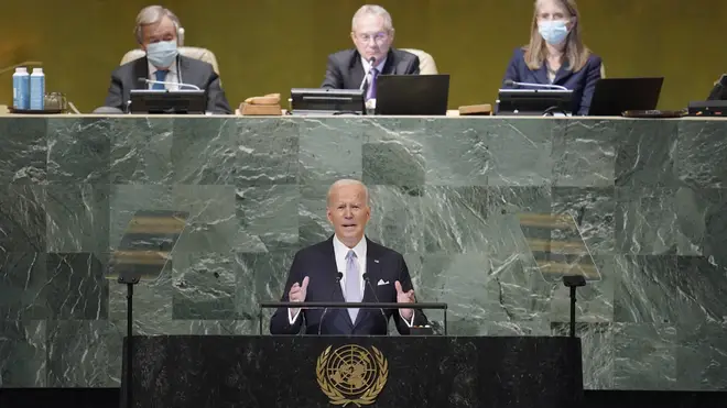 US president Joe Biden addresses the United Nations General Assembly