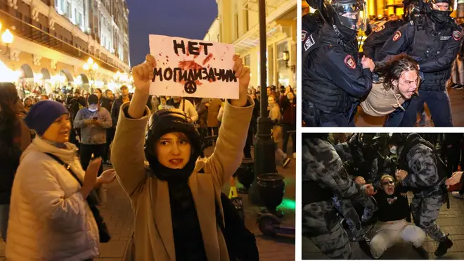 Russians protested against mobilisation