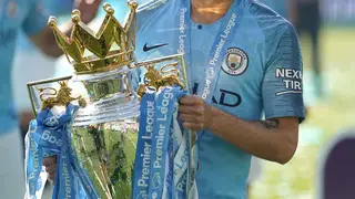 David Silva with the Premier League trophy