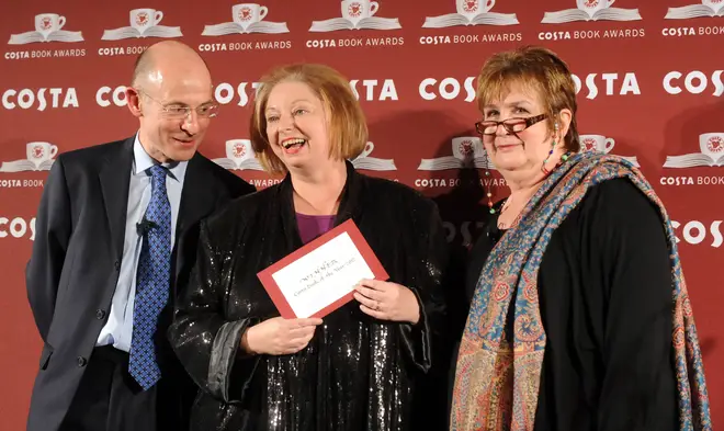 Dame Mantel receiving the 2012 Costa Book of the Year award for her book 'Bring Up the Bodies'.