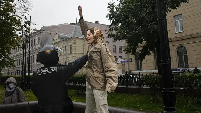 Protester in Russia