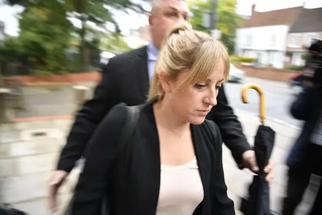 Elizabeth Lagone, Meta's head of health and well-being arrives at Barnet Coroner's Court, north London,