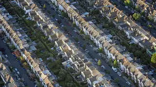 Aerial views of homes