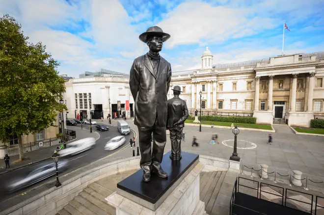 Sadiq Khan has said the Fourth Plinth will continue to be used to display art works, but supports a statue of the late monarch at a "suitable location".