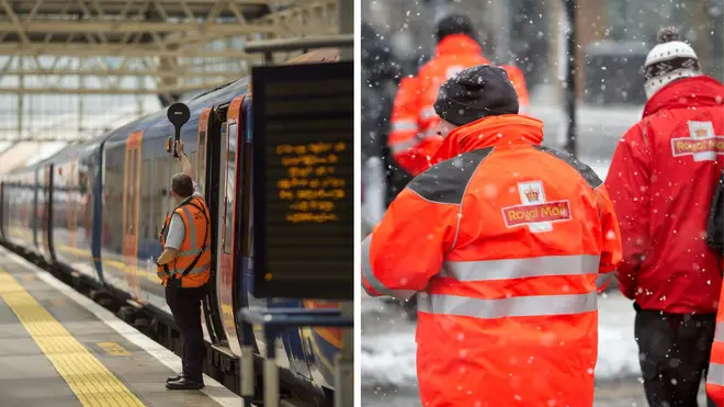 Rail workers have yet to reach an agreement with Network Rail on working conditions and pay, while Royal Mail workers are striking over change and pay.