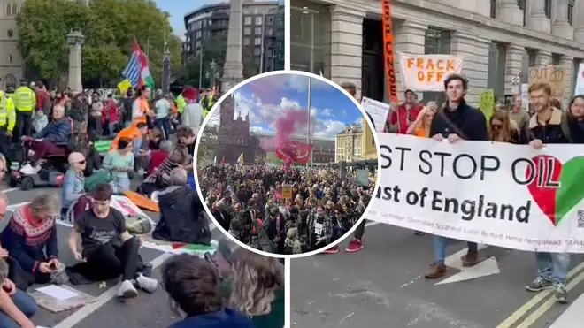 Thousands of protesters were marching in London today