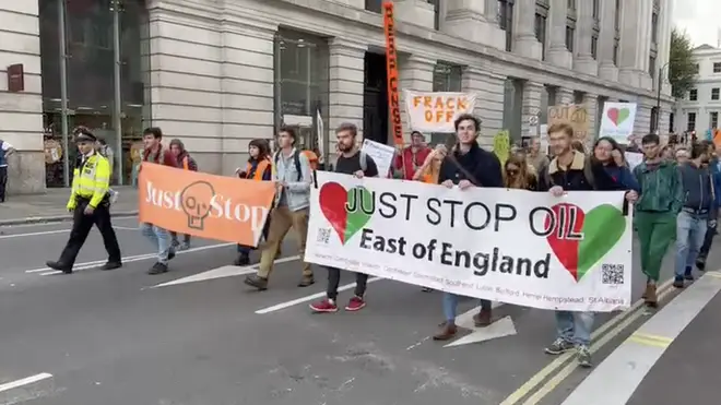 Just Stop Oil protesters marching across London