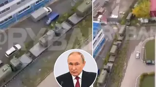 A train belonging to a Russian nuclear department was seen moving through Russia
