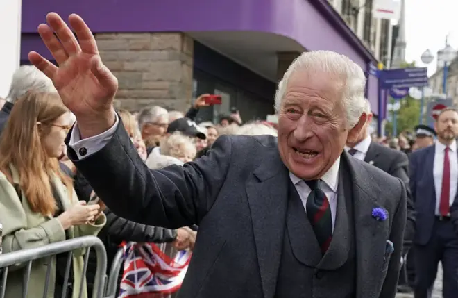 King Charles III greets crowds in Scotland