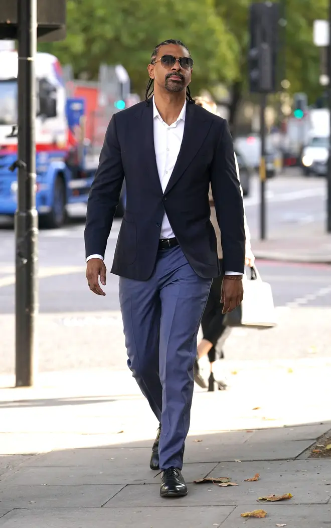 David Haye arrives at Westminster Magistrates' Court on Tuesday