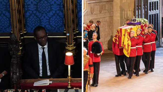 The chancellor at the Queen's funeral and the procession