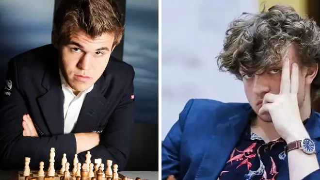 Magnus Carlsen (l) and Hans Mok Niemann (r)