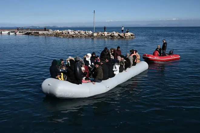 Migrant boat in Greece