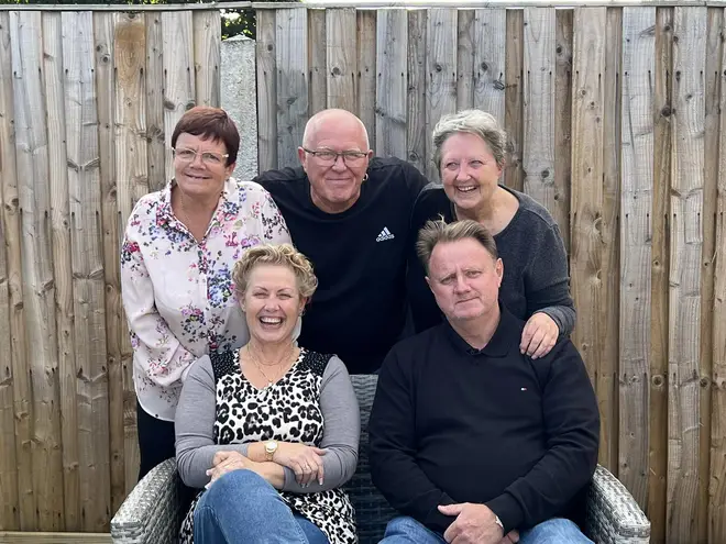 Ms Gervaise (front left) was reunited with four of her six siblings