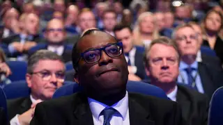 Chancellor of the Exchequer Kwasi Kwarteng pictured at the Conservative party conference