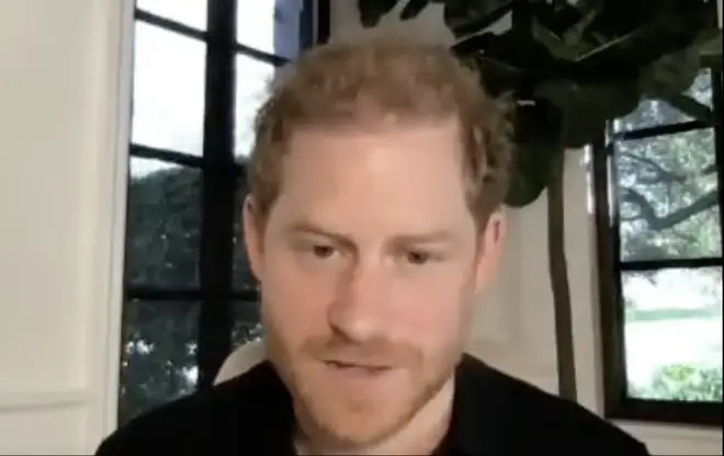 Prince Harry on the video call