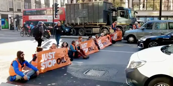 Protesters from the eco-group could be seen in Knightsbridge