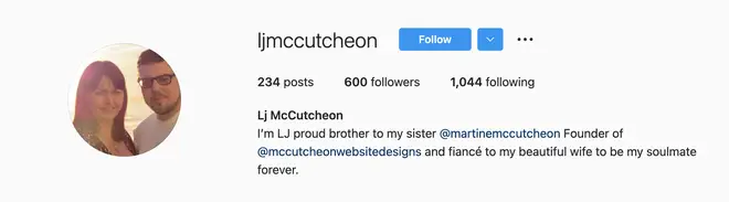 Martine McCutcheon's brother LJ notes his pride for his sister on his social media accounts