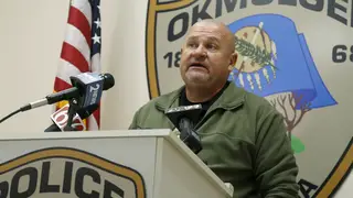 Okmulgee Police chief Joe Prentice discusses the bodies discovered in the Deep Fork River in Okmulgee