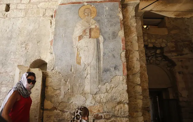 People visiting St. Nicholas Church