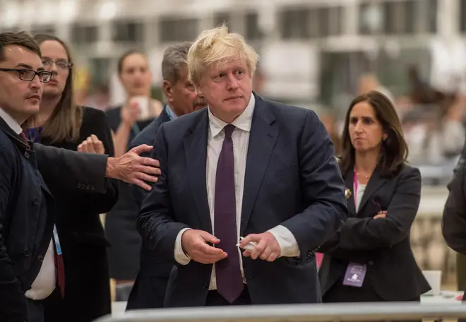 Boris Johnson at an election count in Uxbridge