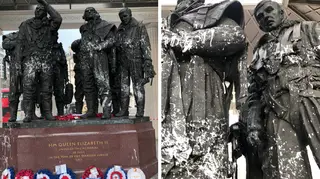 White paint was thrown over the Bomber Command memorial