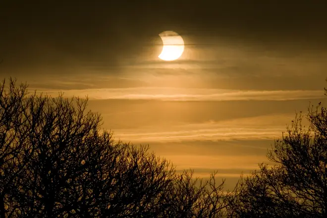 A partial solar eclipse, visible from Norfolk, in 2011