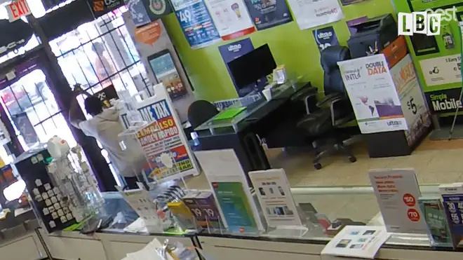 CCTV showed the failed robbery in full