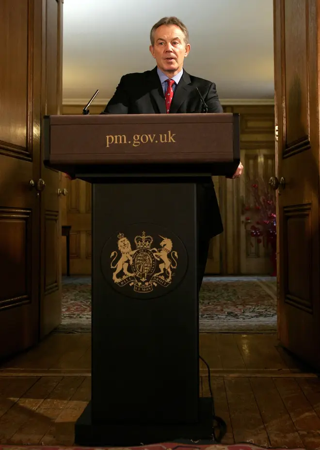 Tony Blair regularly gave speeches from inside Downing Street