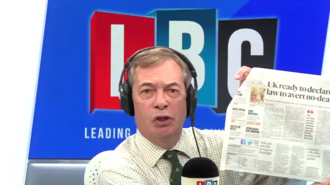Nigel Farage in the LBC studio