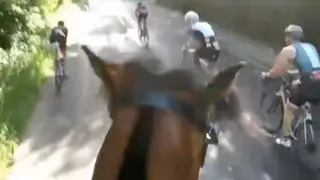 The ordeal was filmed on the rider's helmet camera