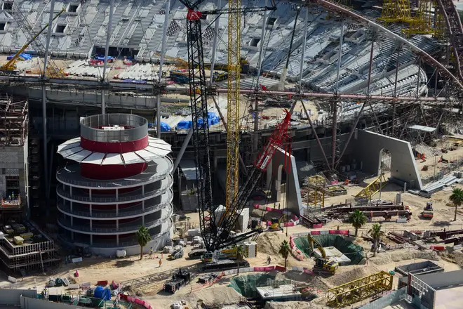 Construction of the Khalifa International Stadium in Qatar for the World Cup