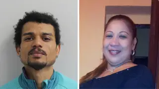 Police want to speak to Miguel Angel Alvarez Florentino (L) in connection with the fatal stabbing of Yolanda Saldana Feliz (R)