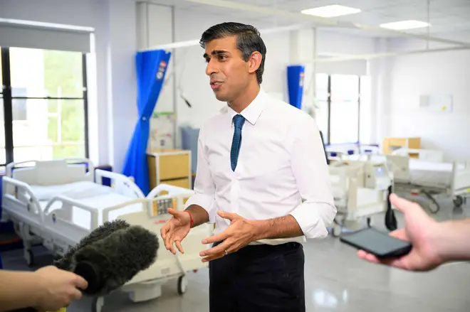 Rishi Sunak spoke to reporters during a visit to a hospital in south London.
