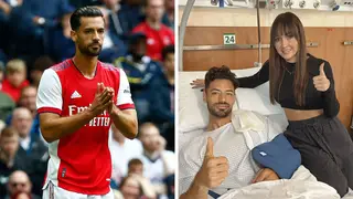 Pablo Mari was pictured smiling from his hospital bed