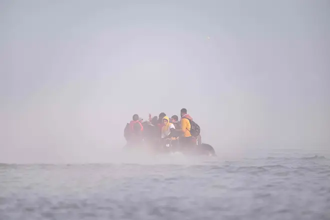 Migrants sail after boarding a smuggler's boat