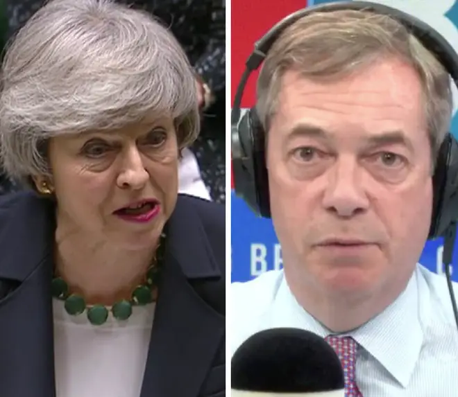 Nigel Farage launched a stinging attack on Theresa May