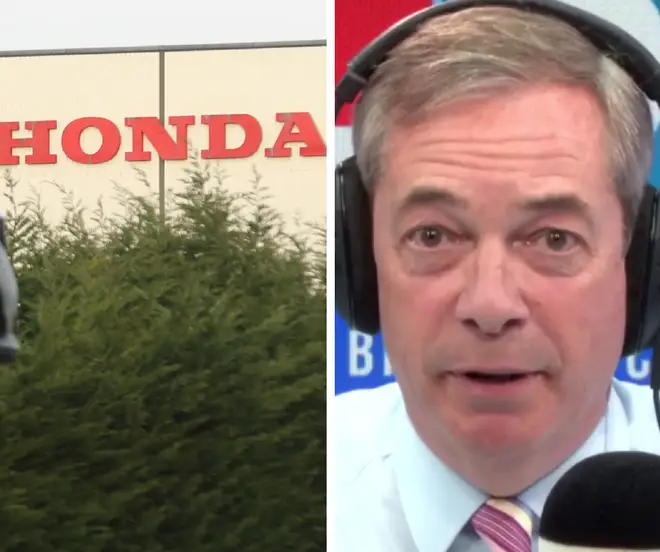 An LBC listener wanted Nigel Farage to apologise amid expected Honda closure